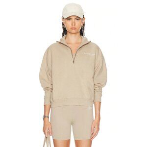 Women's Beige Half-Zip Sweatshirt